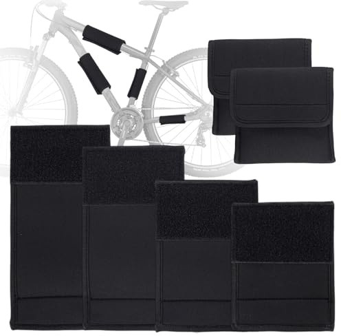 Protection Cadre Vélo en Néoprène, Protection Cadre Vélo Transport Anti Rayures, Lot de 6 avec 4 Protections Cadre S/M/L/XL et 2 Housses Pédales Véloss pour Porte-vélos,VTT,Vélos Route