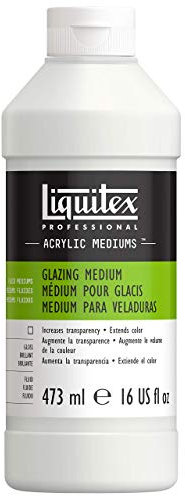 Liquitex 7516 Professional Lasur Medium für Acrylfarben - für dünne, transparente Glasuren und Lasureffekte, erzeugt maximale Transparenz - 473ml Flasche, Transparent