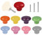 ShipeeKin 10x Boutons De Porte Coloré Mignon Rond En Céramique Tiroir Poignée 32mm Pour Enfants Chambre À Coucher