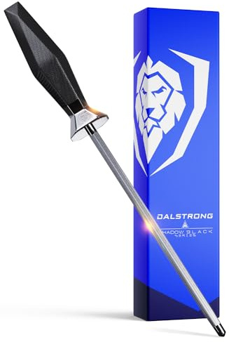 Dalstrong Honing Rod Steel - 9 inch - Shadow Black Series - Black Titanium Nitride Coated - High Carbon 7CR17MOV-X Vacuum Treated Steel - Scratch Free - Kitchen Knife Sharpener Polish - NSF Certified