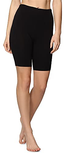 Bellivalini Damen Kurze Leggings aus Baumwolle BLV50-157 (Schwarz, S)