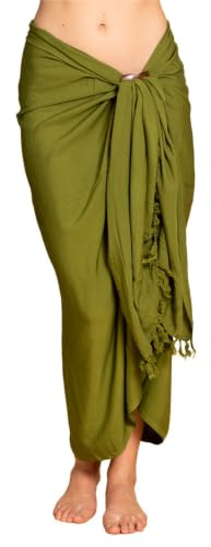 PANASIAM Sarong uni olive, 250x116cm