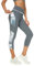 Buepeara Sport Leggings Damen Sporthose mit Taschen, High Waist Tights Laufhose Fitnesshose Für Sport & Alltag -Y2173 3/4 (Blau)/M