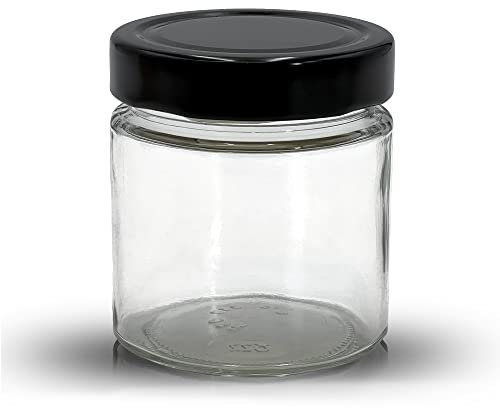Apoidea – Honiggläser 250g mit DEEP Twistoff Deckel in Schwarz 120 Stück/Honiggläser 250g mit Deckel/Honigglas und Einweckglas Deepglas/Hochwertige Honig Gläser für Ihren eigenen Honig