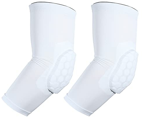 VOCOSTE 2pcs Elbow Brace, Compression Support Sleeve for Joint, Elbow Pad Sleeve for Women Men, White, M Size