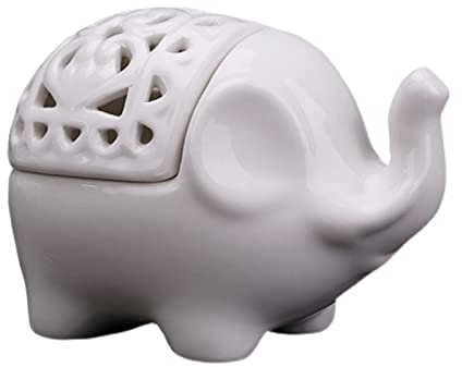 YLWX D'ail Pots Creusé en Céramique Éléphant De Cuisine Pot À Oignon Pot De Rangement Créatif Ornement De Pot De Rangement, Bocaux Rangement Cuisine