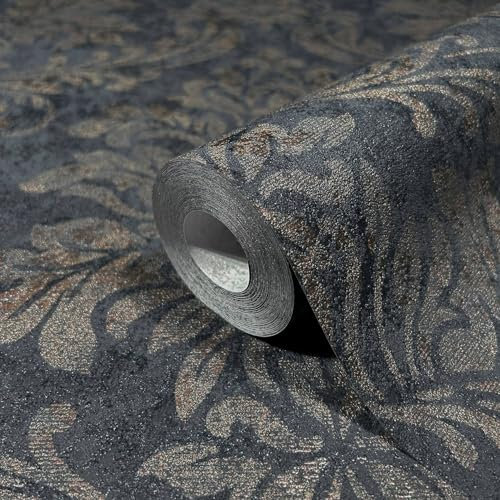 marburg Papier peint noir marron ornemental baroque classique GZSZ pour salon ou chambre à coucher Made in Germany 10,05 x 0,53m