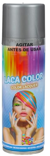 Spray Temporal con Color para Cabello - Efecto Vibrante, Fácil Lavado, Apto para Todos los Tipos, Secado Rápido, Ideal para Fiestas y Eventos, 125ml (Color Plata, 1 unit)