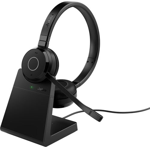 Jabra Evolve 65 TE wireless stereo headphones Unified Communications Certified, 12-hour battery, USB-A with charging stand - Black