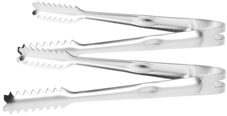 PEPLAYTAL 2 Pezzi clip per ghiaccio in acciaio inossidabile pinza per barbecue Pinza per il barbecue Pinza per alimenti pinze da zucchero fermaglio per alimenti con pinze per ghiaccio Silver