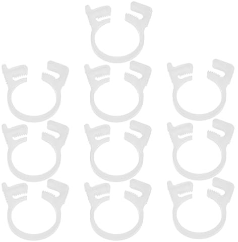 M METERXITY 10-pack dubbla gripande nylonslangklämmor, 5/8 tum 15,2-16,2 mm dubbelt snäppgrepp justerbara spärrklämmor för anslutning/stängningsslang/rör/slangklämma [Vit]