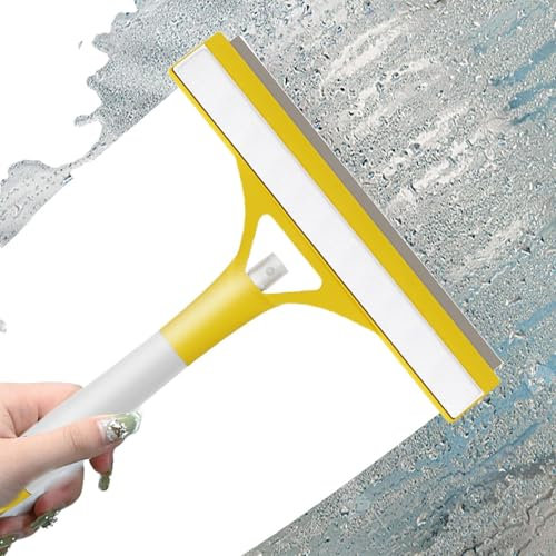 Cleaning Spray Squeegee - Adjustable Microfiber Wiper, Built-In Bottle Cleaning Tool | 9.05×7.87 Inches All-Purpose Window Cleaning Tool for Mirrors Tables Glass Doors Bathroom Household Use