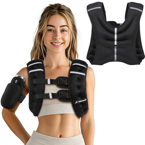 Weighted Vest Weight Vest for Men Women Kids Weights Included with Reflective Stripe, Body Weight Vests Adjustable for Running, Workout, Jogging, Walking