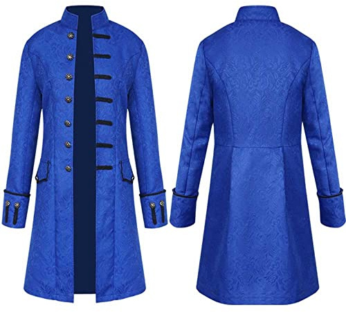Generisch Giacca in pile di protezione di avvertimento giacca Outlay Buttons cappotto cappotto cappotto uomo primavera business, Blu, XL
