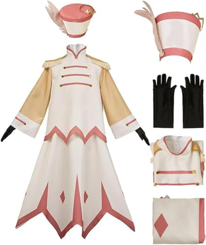 Ubaywey Disfraz unisex de ABEL, cosplay, sombrero, guantes, traje de anime, traje de hazbin, uniforme de Halloween para hombre y mujer (beige, XXL)