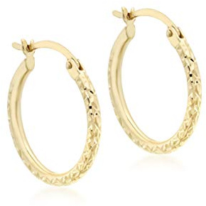 CARISSIMA Damen-Creolen 9 Karat 375 Gelbgold Texturot Tube 1.53.8399