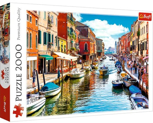 Trefl, Puzzle, Île de Murano, Venise, 2000 Pièces, Haute Qualité, Italie, Paysage, Vue Romantique, Vacances Puzzle, pour Adultes et Enfants à partir de 12 Ans