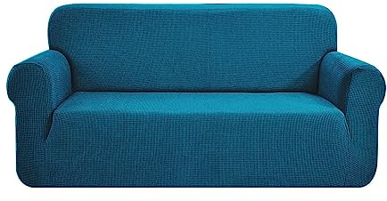 SAMSTEX Stylish Sofa Cover Stretch 1-Piece Sofa Slipcovers High Stretch Sofa Covers 3 Seater Thick Soft Sofa Protector Machine Washable Non Slip Couch Covers (3 Seater, Teal)