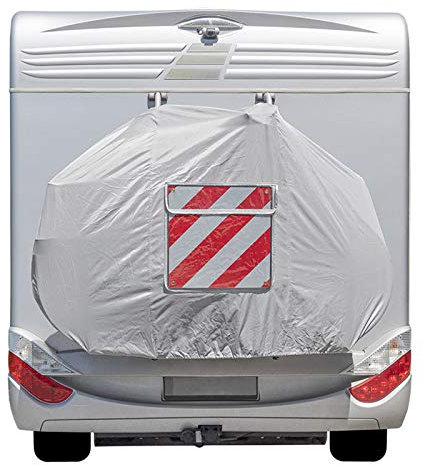 APT Set Fahrradschutzhülle XL für 2 Fahrräder inkl. Warntafel Spanien reflektierend Heckträger Fahrradträger Fahrradabdeckung Warnschild Wohnwagen Wohnmobil Anhänger Camping