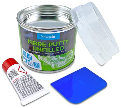 simply Auto Fibre Putty Unfilled 250g - Extra Hard Filler For Medium Damage To Car Body Work, Grey,Packaging may vary