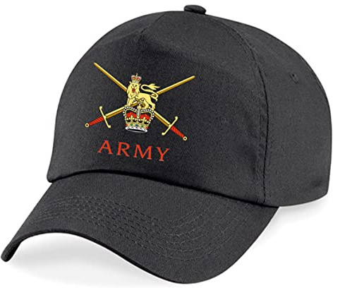 PSave British Army Insignia Embroidered Baseball Cap British Army Military Embroidery (Black)