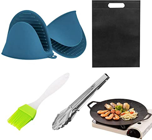 Grillplatte für Grill, Grillplatte für Gasgrill, gleichmäßige Wärmeleitung, antihaftbeschichtet, rund, für Küchenherd, Grillen im Freien