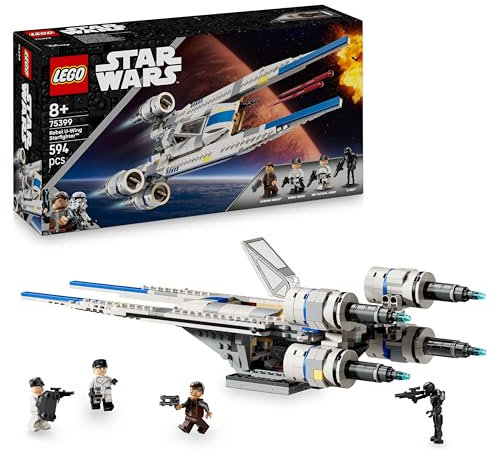 LEGO Star Wars 75399 Rebel U-Wing Starfighter Building Toy with Swing-Wing Function & 3 Minifigures incl. Cassian Andor, Plus a K-2SO Droid Figure - Gift for 8+ Year Old Boys & Andor Season 2 Fans