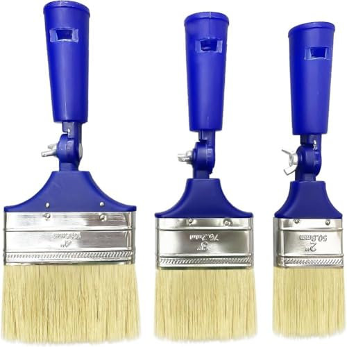 ISKDJBJG Set di 3 Pennelli Girevoli, Pennelli per Pareti e Soffitti, Pennelli A Lunga Portata, Pennelli Decorativi, Facili da Pulire e Riutilizzare