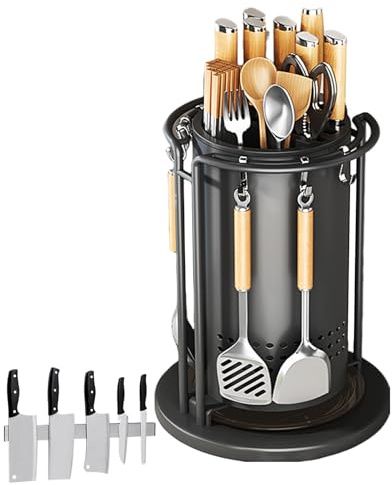 Generico Supporto Per Argenteria – Taglierini Da Banco, Organizzatore Multifunzionale, Coltelli Girevole A 360 Gradi In Acciaio Inossidabile, Utensili Da Cucina | Per Spatole Cucc
