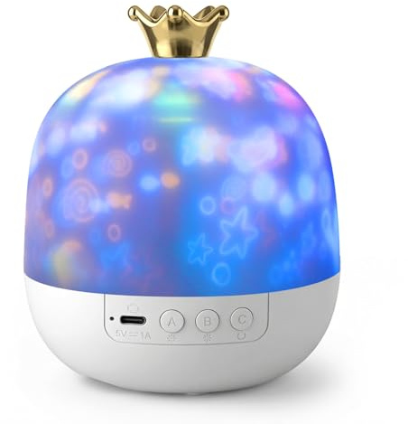 Galaxy Projector Star Projector Night Light - 21 Sets High Definition Films & 360° Rotating Display Screen Baby Sensory Lights Night Light Projector for Kids Bedroom Ceiling, Crown Decor Room Decor