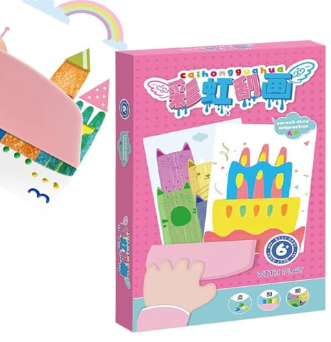 Rainbow Raclette Art Kit, vykort, festgåvor, kit för att skrapa och avslöja, för flickor, fest, skolklass, klassrum, dagis, födelsedag