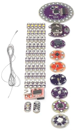 Haofy Kit de Démarrage électronique, Carte de Développement de Modules LED de Couture pour Système Lilypad, Fournitures Industrielles Portables