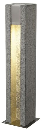 SLV luminaria de pie ARROCK SLOT/iluminación exterior para caminos, paredes, entradas, lámpara led de jardín de exterior / GU10 IP44 4 W gris