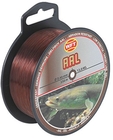 WFT Zielfisch Aal 250m 0,40mm 12kg braun - Angelschnur zum Aalangeln, Monofile Aalschnur, Schnur für Aale, Monofilschnur