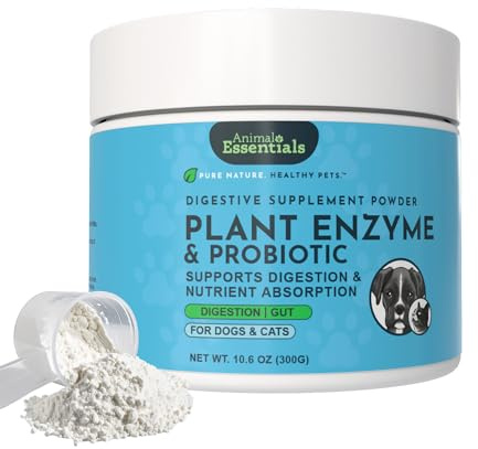 Animal Essentials Plant Enzyme & Probiotics Supplement for Dogs & Cats, 10.6 oz