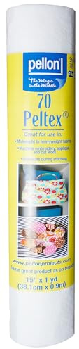 Peltex Ultra-Firm Sew-in Stabilizer – 15 x 1 Yard, White – Extra-Firm Interfacing for Bags, Hats, Fabric Boxes, Home Decor & Craft Projects