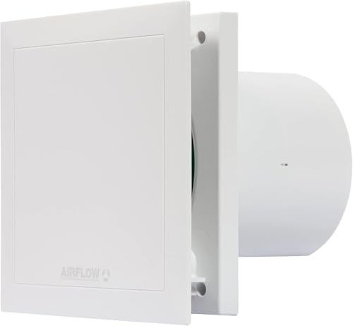 Airflow QT100HT Extractor Baño con Humidistato y Temporizador, 100 mm, Fabricado en Alemania, 25 dB, 5/9 W, 2 Velocidades, Hasta 25 l/s, QuietMark, Garantía 3 Años