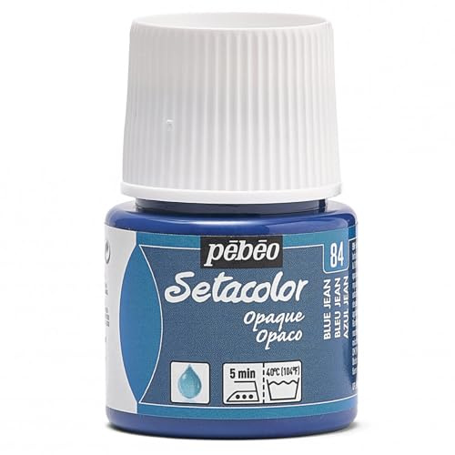 Pebeo Setacolor Opaque Fabric Paint, 45ml, Blue Jean