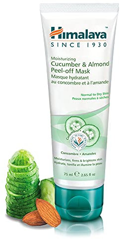 Himalaya Moisturizing Cucumber and Almond Peel-off Mask | With Fruit AHA Acids and Antioxidants | Cleansing Face Mask | Brightens and tones the skin | Moisturizing Mask -75ml