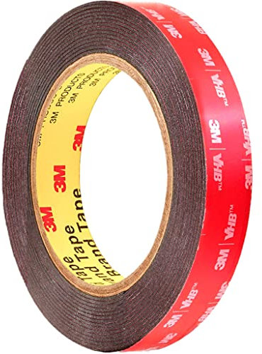CANOPUS 3M Double Sided Tape (19mm x 3m) Heavy Duty 5952 Waterproof Mounting Tape, Number Plate Tape Heavy Duty Sticky Tape Strong for Home Decor, Indoor, Outdoor use, Black