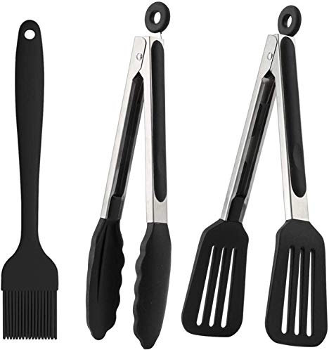 SunAurora Pinze da Barbecue,Set di Pinze da Cucina,Pinze da Cucina in Silicone Inossidabile per Cottura al Forno, Insalata, Buffet