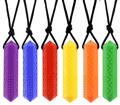 kaukette für kinder,Sensory Silikon Block Beißring,für Kinder mit ADHS, Zahnen, Autismus, Beißende Bedürfnisse,nägel kauen stop, kauschlauch logopädie, für Jungen und Mädchen (Runde Form)