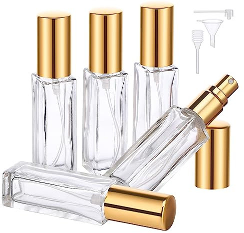 Segbeauty Porta Profumo, 5 Pezzi Nebulizzatore Profumo da Viaggio, Atomizzatore Trasparente 10ml, Vaporizzatore per Viaggiare, Festa, Vita Quotidiana