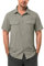 33,000ft Men's UPF 50+ UV Protection Short Sleeved Shirts Quick Dry Button Down Shirts Cooling Hiking Shirt for Travel Safari Fishing Grey Green L