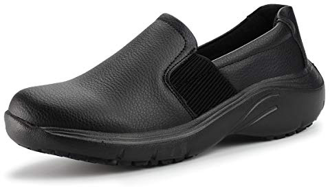 Hawkwell Women's Lightweight Slip Resistant Health Care Nursing Shoes Comfortable Work Shoes,Black Synthetic,10 M US