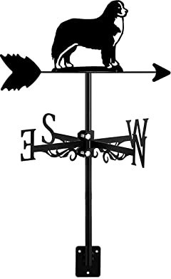 Wetterfahne in Tierform mit Dachhalterung, Windrichtung, kreative Heimdekoration, Ornament, Geschenk für den Außenbereich, Bauernhof, Garten, Pavillon, Berner Sennenhund