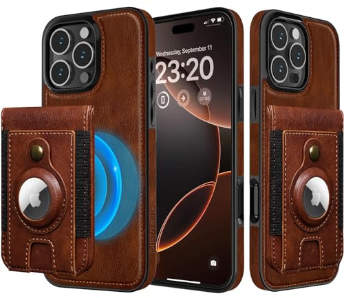 LOHASIC Compatible with Magsafe for iPhone 16 Pro Max Wallet Case, Detachable Leather Credit Card Holder Slot with RFID Blocking Cases for iPhone 16 Pro Max 2024 New, Dark Brown