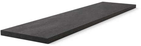 HausFux studioLINE MDF-Innenfensterbank nach Maß - 1,8 cm stark, melaminbeschichtet, mit ABS-Kante - Made in Germany - individueller Zuschnitt (Ferro schwarz, T x L | 15 x 60 cm)