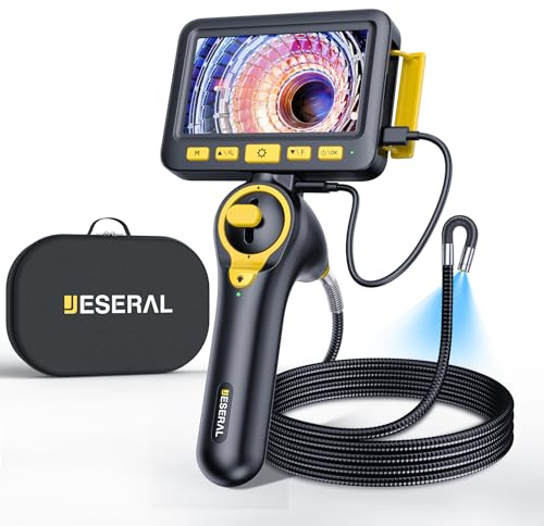 Endoskopkamera – JESERAL 5-Zoll-HD-1080P-Inspektionskamerabildschirm mit 6 LED-Leuchten, Endoskop mit 6,2-mm-Objektiv, wasserdichte IP67-Sonde, 3-Fach-Zoom-Endoskop mit halbstarrem 1-m-Kabel