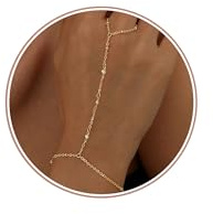 Dochais Bracelets Main Femme Chaîne Main Poignet-Doigt Or 14K/Argenté | Bijou Élégant Adjustable Imperméable, Cadeau Luxe Bracelets